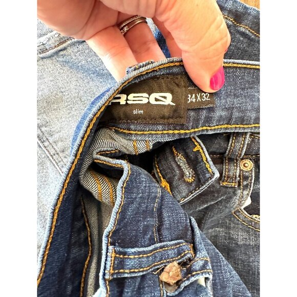 RSQ Men's Denim Jeans BUNDLE Light Wash / Dark Wash Size 33-34 Waist Pre-Owned - Picture 2 of 8